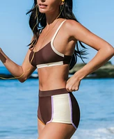 Cupshe Women's Sunny Sprint Two-Toned Bikini Set