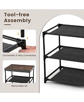 Gymax 2PCS 2 Drawer Dresser Fabric Storage Organizer Nightstand Bedside Sofa Table