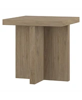 Modern Square Wood End Table 22-Inch Compact Side for Home Decor