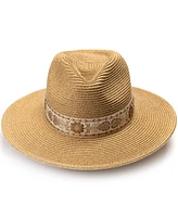 Vince Camuto Panama Hat with Metallic Embroidered Band