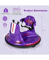 12V Kids Ride On Bumper Car with Remote Control Lights and Music