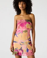 Steve Madden Women's Bryar Printed Strapless Mini Dress