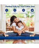 7 Feet Folding Portable Floor Balance Beam with Handles for Gymnasts