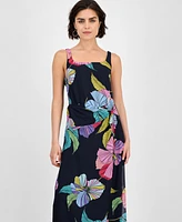 Robbie Bee Women's Printed Faux Sarong Midi Dress