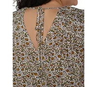 Liverpool Los Angeles Plus Short-Sleeve Tie-Back Top