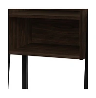 Contemporary Wood Top Accent Table with Sturdy Metal Frame