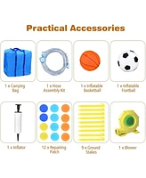6-in-1 Inflatable Water Slides with Blower for Kids