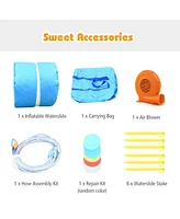 Inflatable Water Slide Bounce House with Water Cannon with 680W Blower