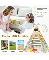 Triangle Hideaway Playhouse with Removable Chalkboard for Indoor and Outdoor
