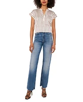 Vince Camuto Women's Striped Split-Neck Blouse