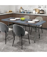 6 ft Portable Folding Table 350 Lbs Fold-in-Half Table with Hdpe Tabletop