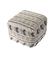 Wool Ottoman for Living Room Footrest and Cozy Home Decor