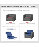 Aoodor Outdoor Chair Cushions Set of 2, 25"x25", Water Resistant Deep Seat with Handle & Adjustable Straps.