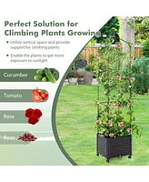 Hips Raised Garden Bed Poly Wood Elevated Planter Box-Black