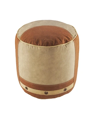 Cotton Ottoman with Soft Cushioned Top for Relaxation