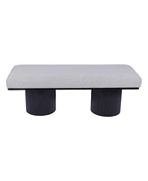 Upholstered Bed End Bench with Chunky Round Legs Modern Boucle Fabric Accent for Bedroom Living Room Entryway Footrest Seating-The Pop Home