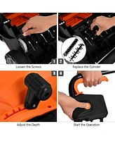 13 Inch 12 Amp Electric Scarifier with Collection Bag and Removable Blades-Orange