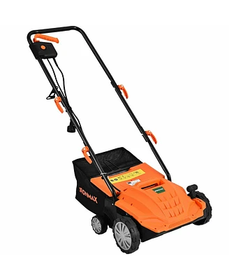 13 Inch 12 Amp Electric Scarifier with Collection Bag and Removable Blades-Orange