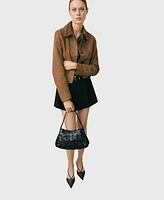 Mango Women's Chest-Pocket Suede Jacket