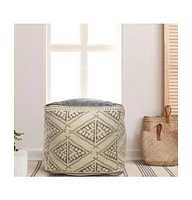 Cotton Fabric Ottoman for Living Room Seating and Cozy Decor