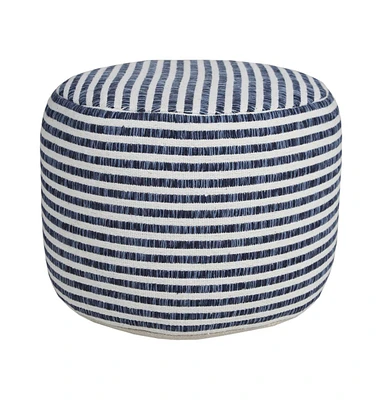 18" Blue 100% Cotton Ottoman