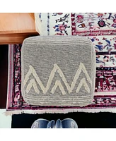 16" Grey Polyester Ottoman