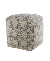 20" Beige 100% Cotton Ottoman