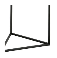 Modern Round End Table with Tempered Glass Top and Steel Frame