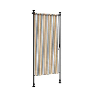 Outdoor Roller Blind Yellow and White 39.4"x106.3" Fabric&Steel
