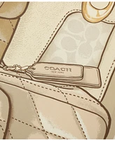 Coach Stacked Tabby Bags Print Silk Square Scarf