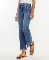 Kancan Women's High Rise Slim Wide Leg Pull On Jeans