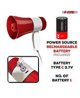 5 Core Megaphone Bullhorn Speaker 30W Mini Bull Horn Rechargeable Cheer Megafono 800 Yards Range Loudspeaker