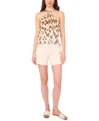 Vince Camuto Women's Printed Twist-Front Halter Top