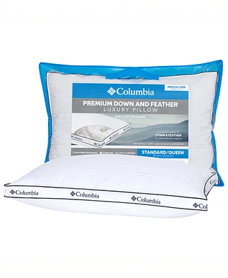 Columbia Natural Feather and Down Side Sleeper Pillow, Standard/Queen