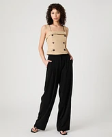 French Connection Women's Lightweight Cotton Sleeveless Trench Top