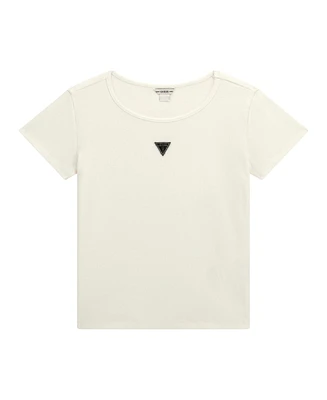 Guess Big Girl Short Sleeve with Shiny Foil Print Logo T-Shirt