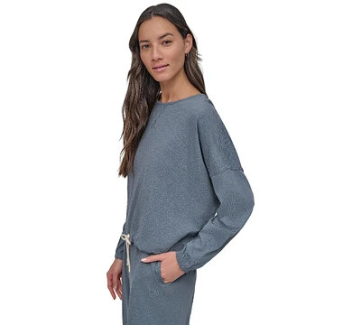Dkny Women's Tie Front Slub Pullover Top