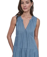 Dkny Jeans Women's Sleeveless Tiered Midi Dress