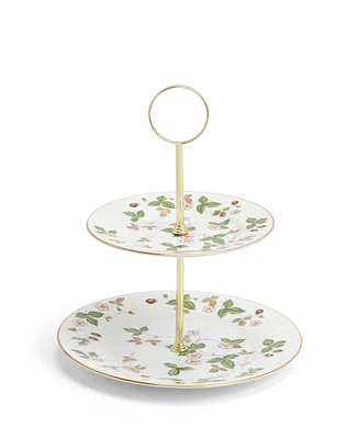 Wedgwood Wild Strawberry 2-Tier Cake Stand