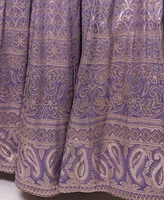 Raas Women's Off-White and Lilac Shaded Banarasi Silk Lehenga Choli