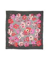 Kate Spade New York Women's Houndstooth Poppies Modal Square Scarf