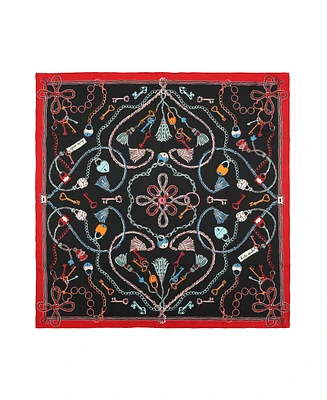 Kate Spade New York Women's Lock and Key Silk Square Scarf