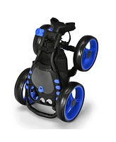 Golf Push Pull Cart with Foot Brake-Blue