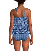Lands' End Women's Long Torso Ruffle Fauxkini One Piece Swimsuit