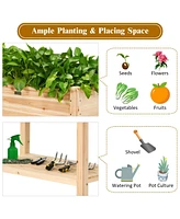Raised Garden Elevated Wood Planter Box Stand