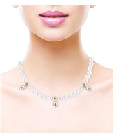 Laundry by Shelli Segal Beaded Pearl Necklace with Crystal Stone Accents