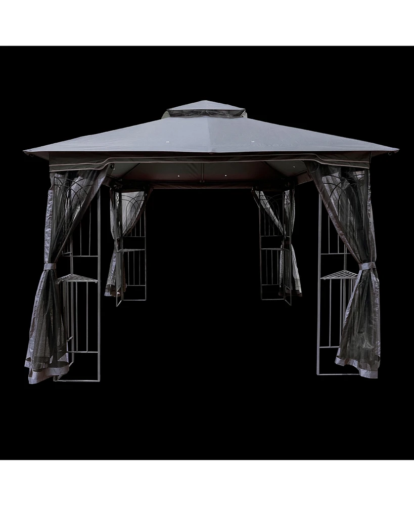 10x10 Outdoor Patio Gazebo Canopy Tent With Ventilated Double Roof