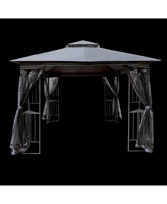 10x10 Outdoor Patio Gazebo Canopy Tent With Ventilated Double Roof