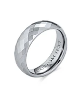 Bling Jewelry Multi Faceted Prism Cut Titanium Band Rings Silver Tone Comfort Fit 6MM