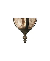 Bellagio Rustic Downbridge Outdoor Wall Light Fixtures Set of 2 Veranda Bronze 16 1/2" Champagne Hammered Glass for Post Exterior Barn Deck House
